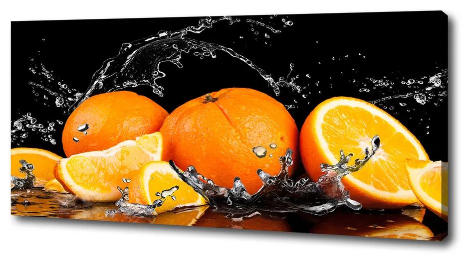 Feszített vászonkép Narancs és víz pl-oc-125x50-f-89166041