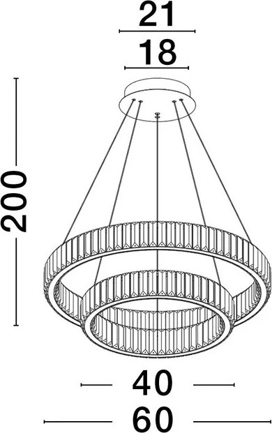 NOVA LUCE 9333077 AURELIA Kristály Függesztett Lámpa LED IP20