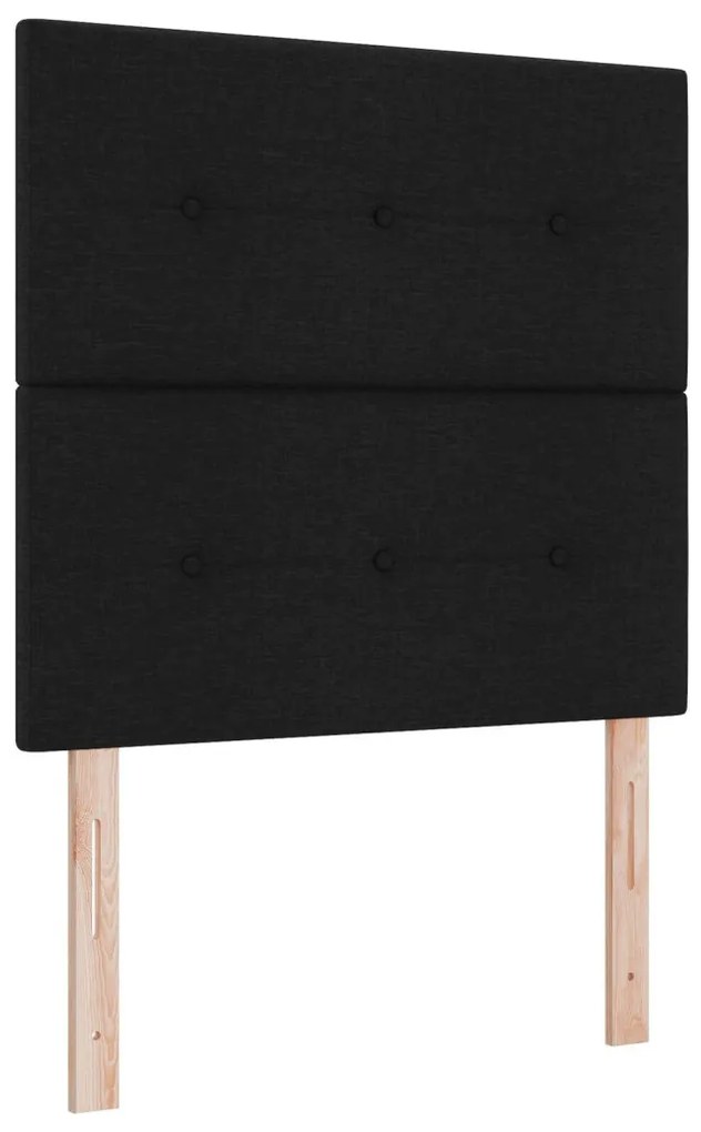 vidaXL Ágykeret fejtámlával Fekete 100 x 200 cm szövet