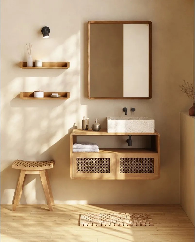 Natúr színű teakfa ülőke Vicentina – Kave Home