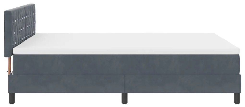 Boxspringágy Matracal Sötétszürke 140x190 cm Bársonyos