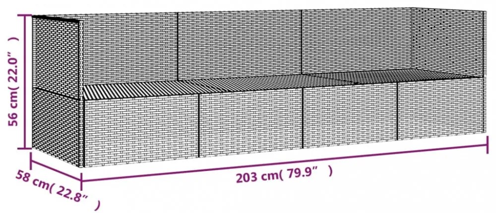 szürke polyrattan kültéri társalgókanapé párnákkal