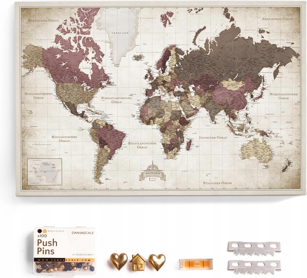 Vászonkép Parafatábla Európa világtérkép Pinezki 90 x 60 cm