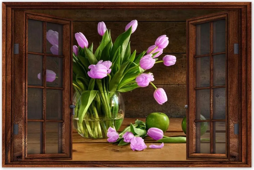 Poszterek 90x60 Lila tulipánok