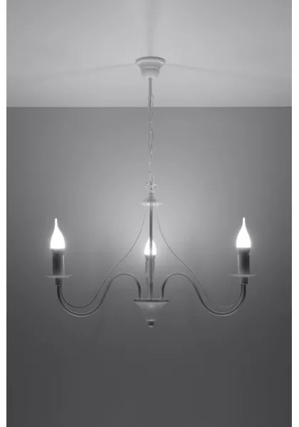 Csillár láncon MINERWA 3 3xE14/40W/230V fehér