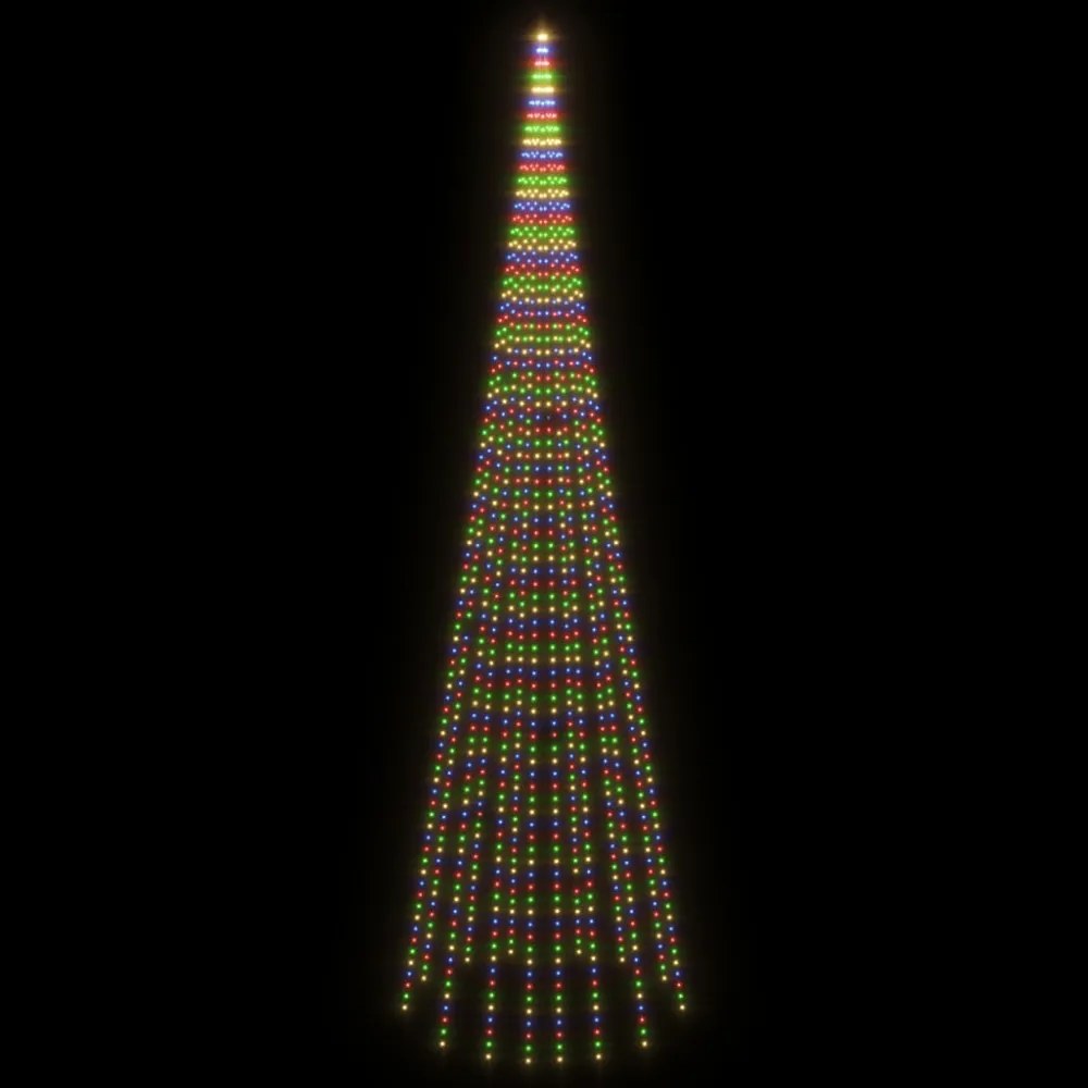 karácsonyfa zászlórúdon 1134 színes LED-del 800 cm