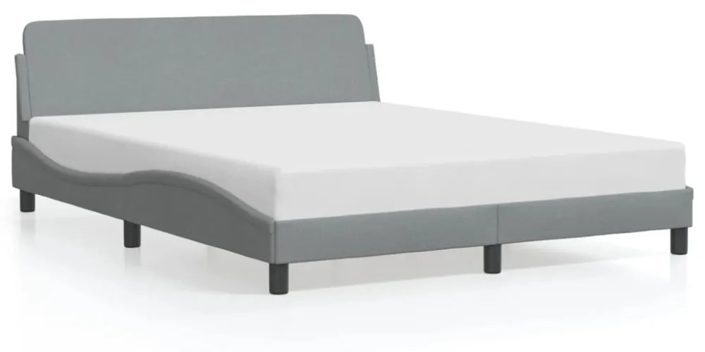 világosszürke szövet ágykeret Dover 160 x 200 cm