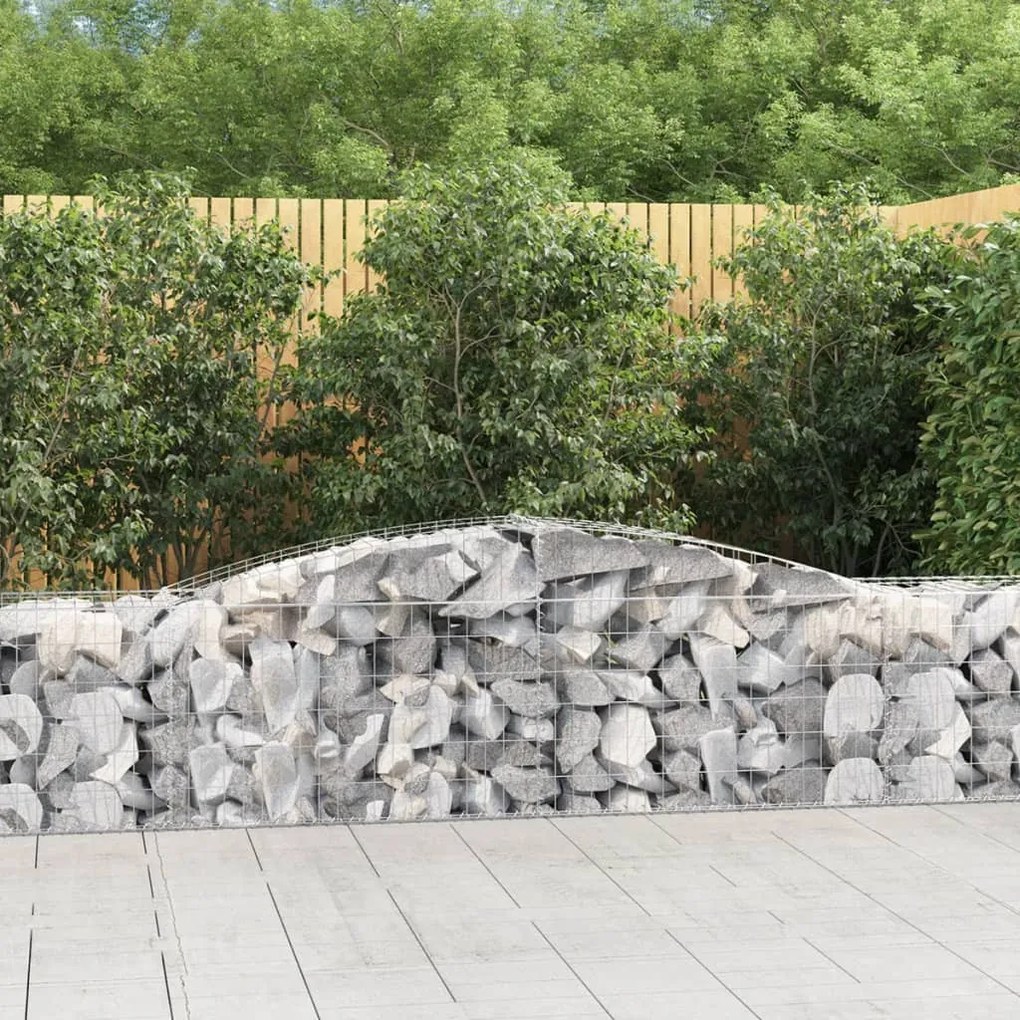 7 db íves horganyzott vas gabion kosár 400x50x60/80 cm