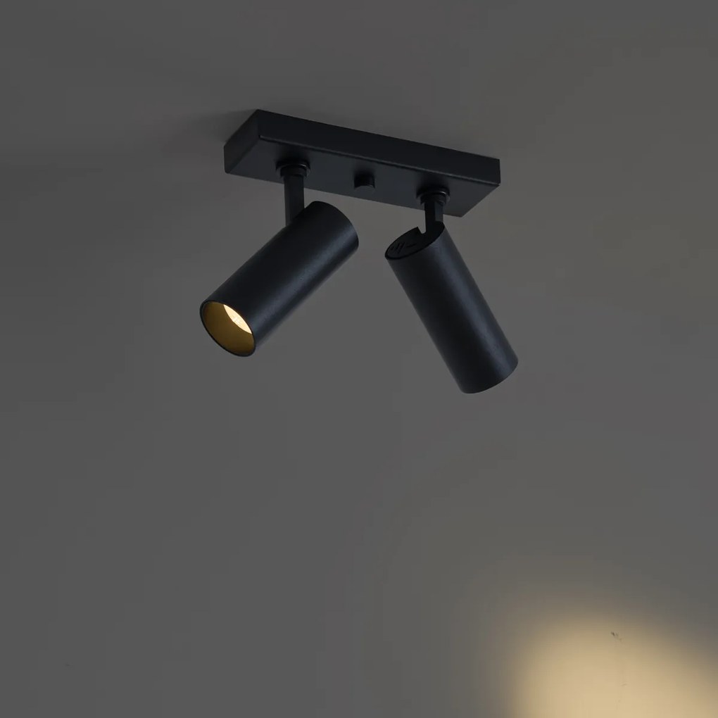 Modern mennyezeti lámpa fekete LED-del, szabályozható, 2 lámpás - Tate