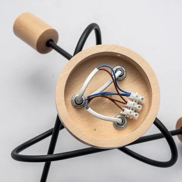 OXFORD felületre szerelt mennyezeti csillár 3xE27/15W/230V fenyő/fekete