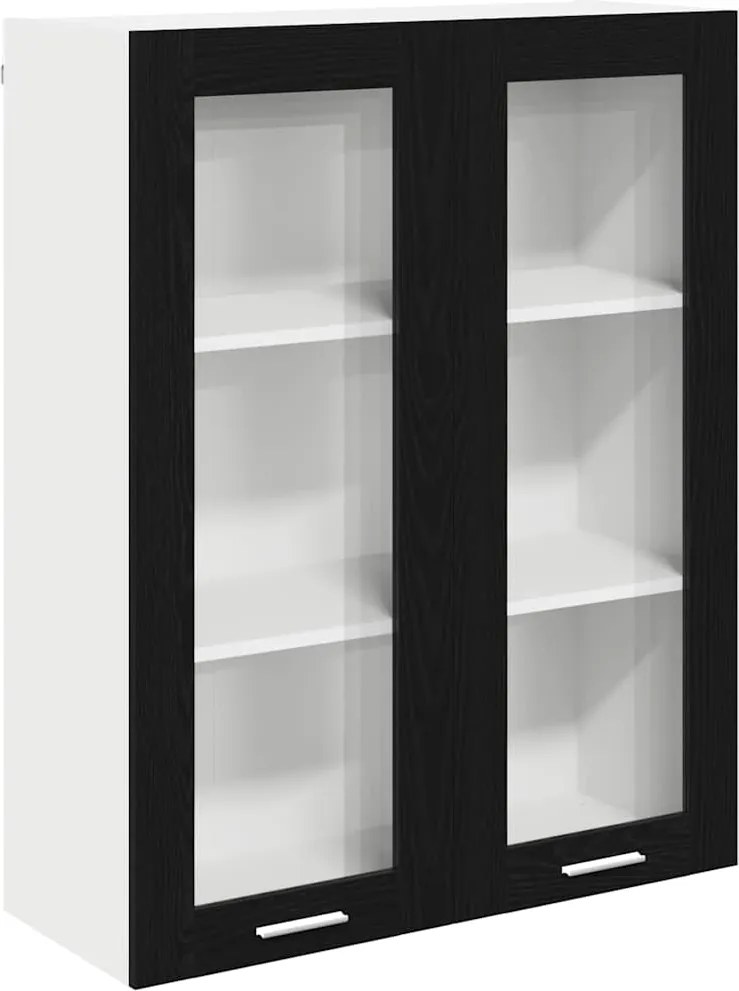 vidaXL Függő szekrény tárolóval Fekete tölgy 80 x 31 x 100 cm Faanyag