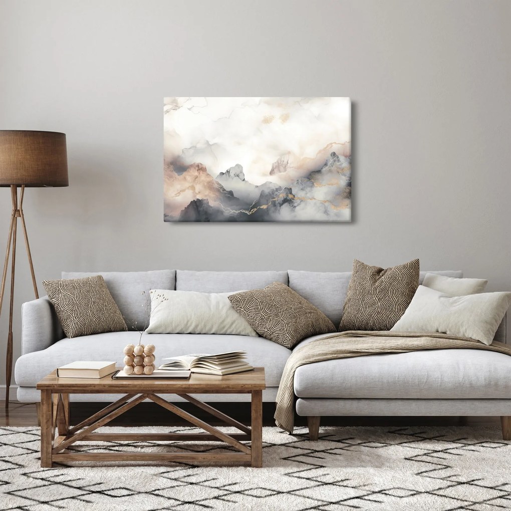 Kép - Hegyi absztrakció márvány textúrával (90x60 cm)