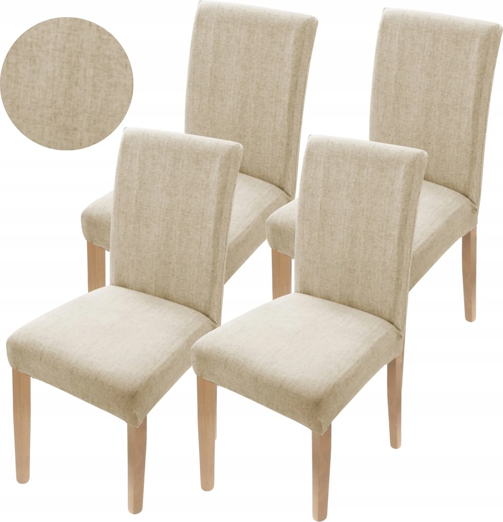 4 Db Székhuzatok Rugalmas Univerzális Bézs Mintás Len Melange