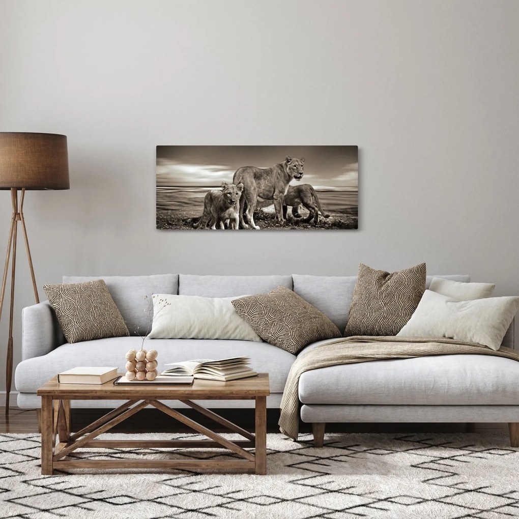 Fekete fehér tigris képe (120x50 cm)