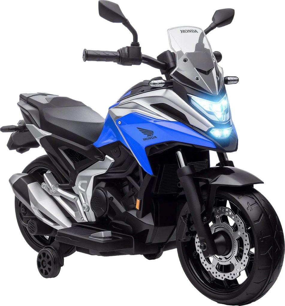 AIYAPLAY Elektromos Motorkerékpár Gyerekeknek Honda Elekromos Motor 3-6 Éveseknek Zenével, Fényszóróval - Elektromos Jármű 2 Segédkerékkel - 107L x 46