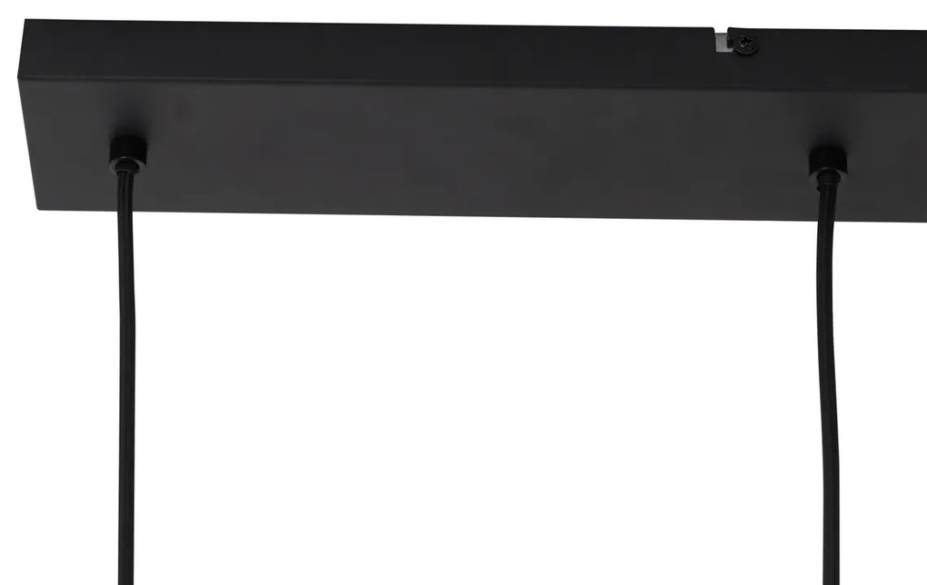 Modern függeszték lámpa fekete füstüveggel 4-lámpás - Dame