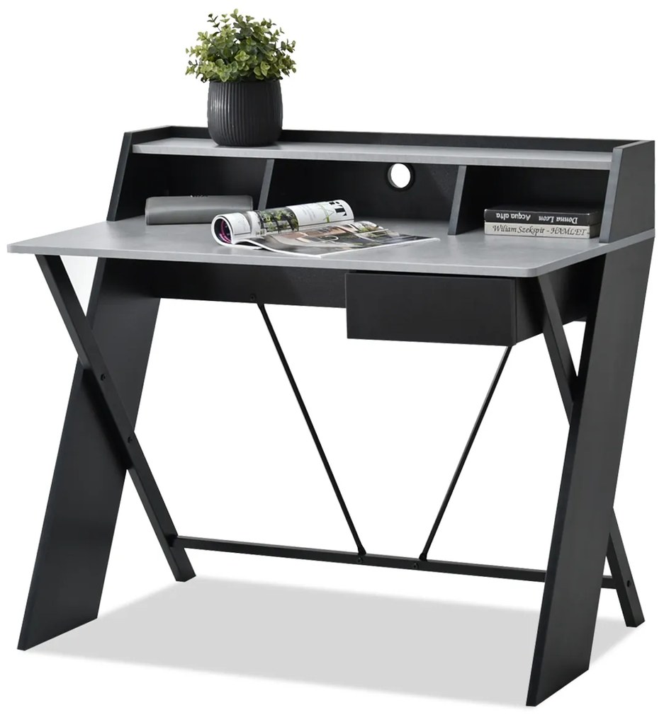 PC asztal Aspart (beton + fekete). 1109724