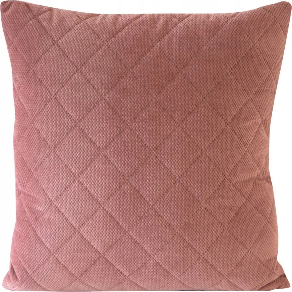 Dekoratív párnahuzat 40x40 rózsaszín velúr, finom strukturált mintával
