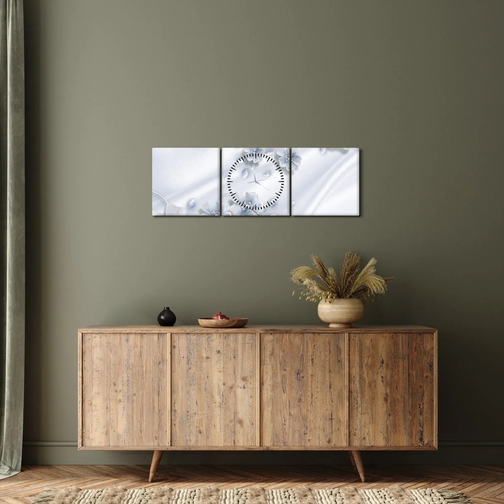 Kép - Virágos dizájn (órával) (90x30 cm)