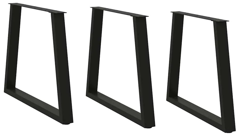 vidaXL 3 db V-alakú étkezőasztal láb fekete 70 x (72-73,3) cm acél étkezőasztal láb