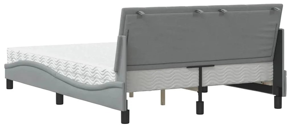 világosszürke szövet ágy matraccal Hanko 140x190 cm