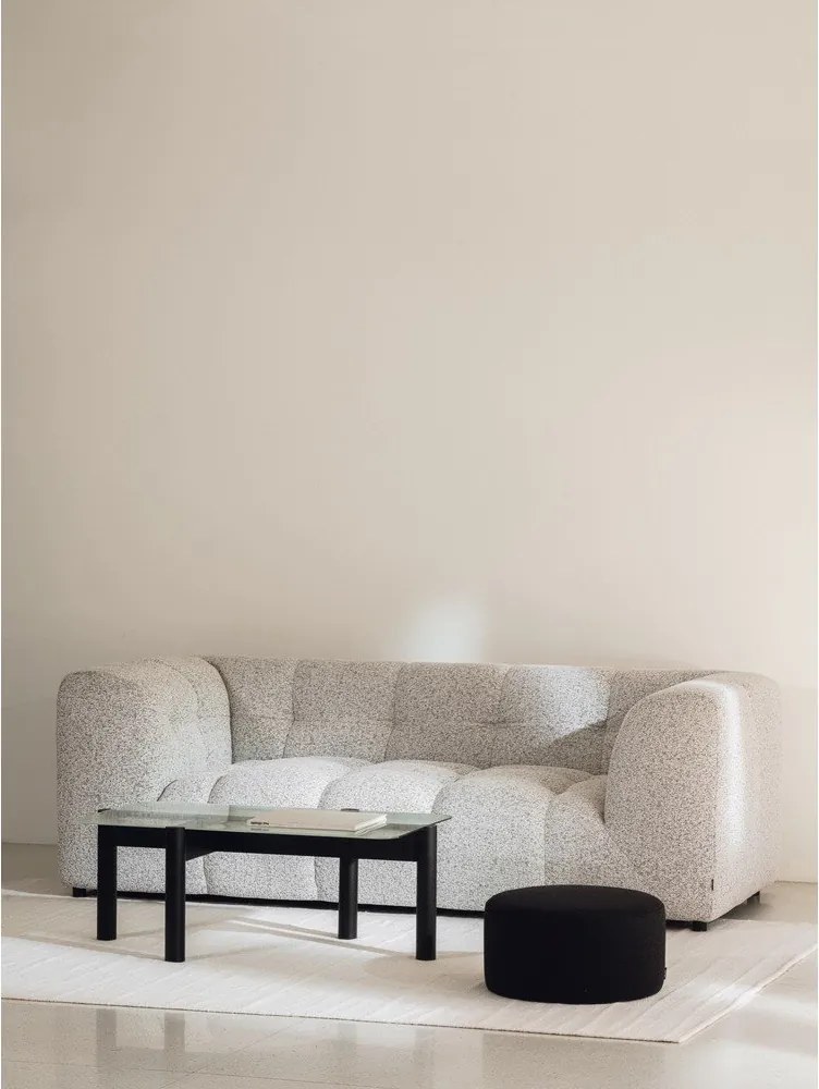 Fekete dohányzóasztal üveg asztallappal 55x105 cm Kob – noo.ma