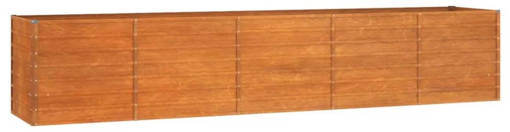 rozsda színű corten acél kerti magaságyás 400 x 80 x 77 cm
