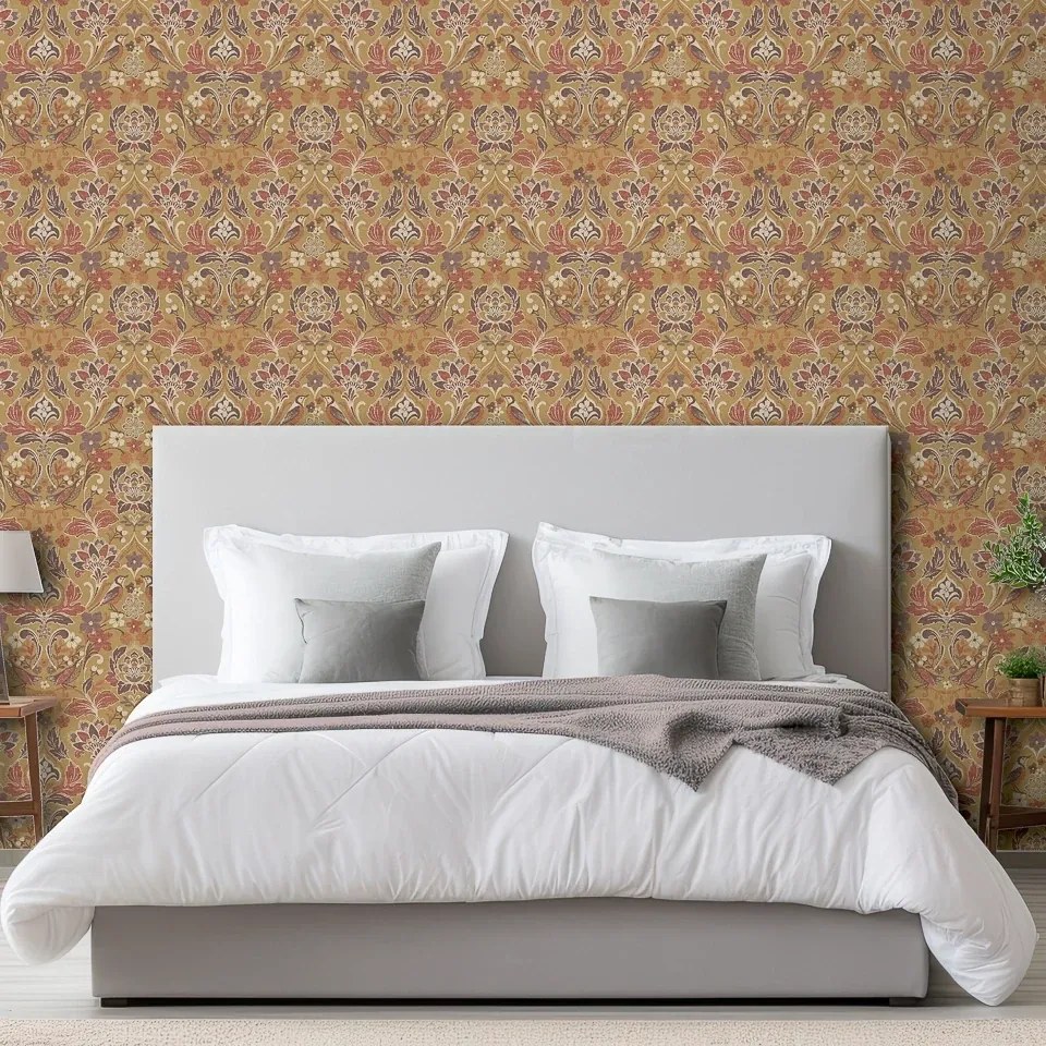 Arthouse Signature 2 Folk Floral barna-lila madaras vlies tapéta – 100198AH