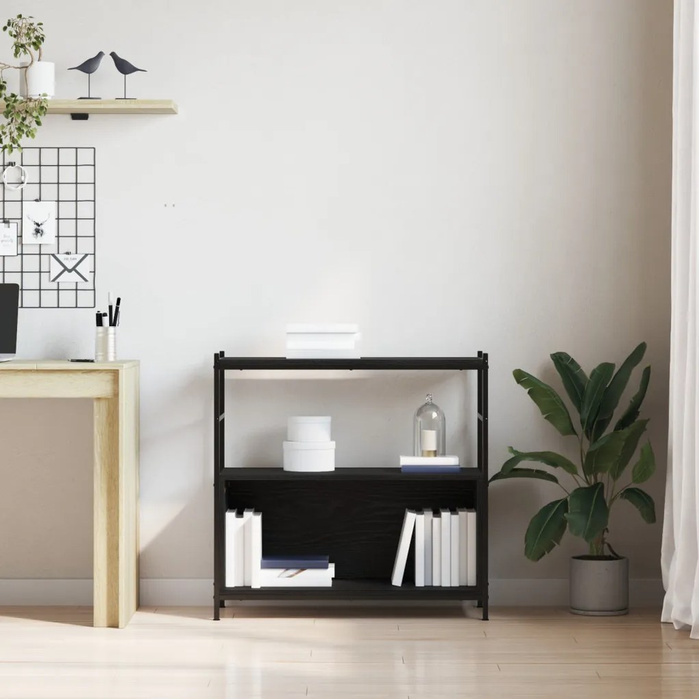 Könyvespolc Fekete Tölgy 80x30x78,5 cm Mérnöki Fa
