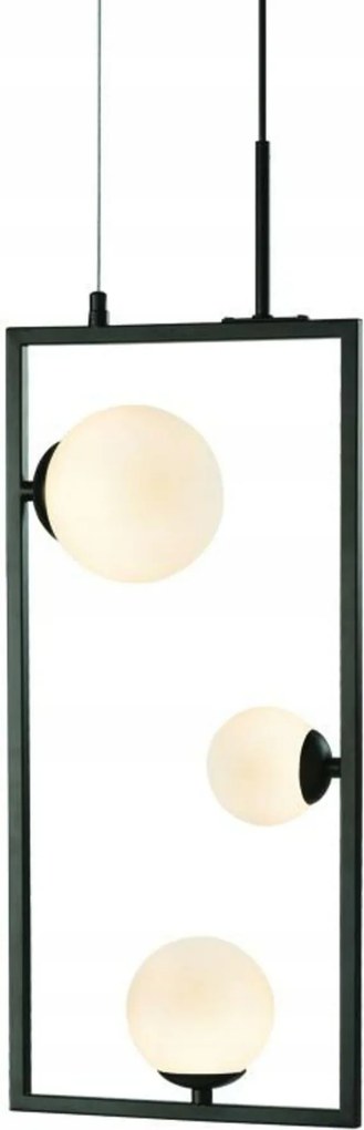 Aca Lighting függeszték 3XG9 Quadro fekete fém fehér 25X12X120CM OD91