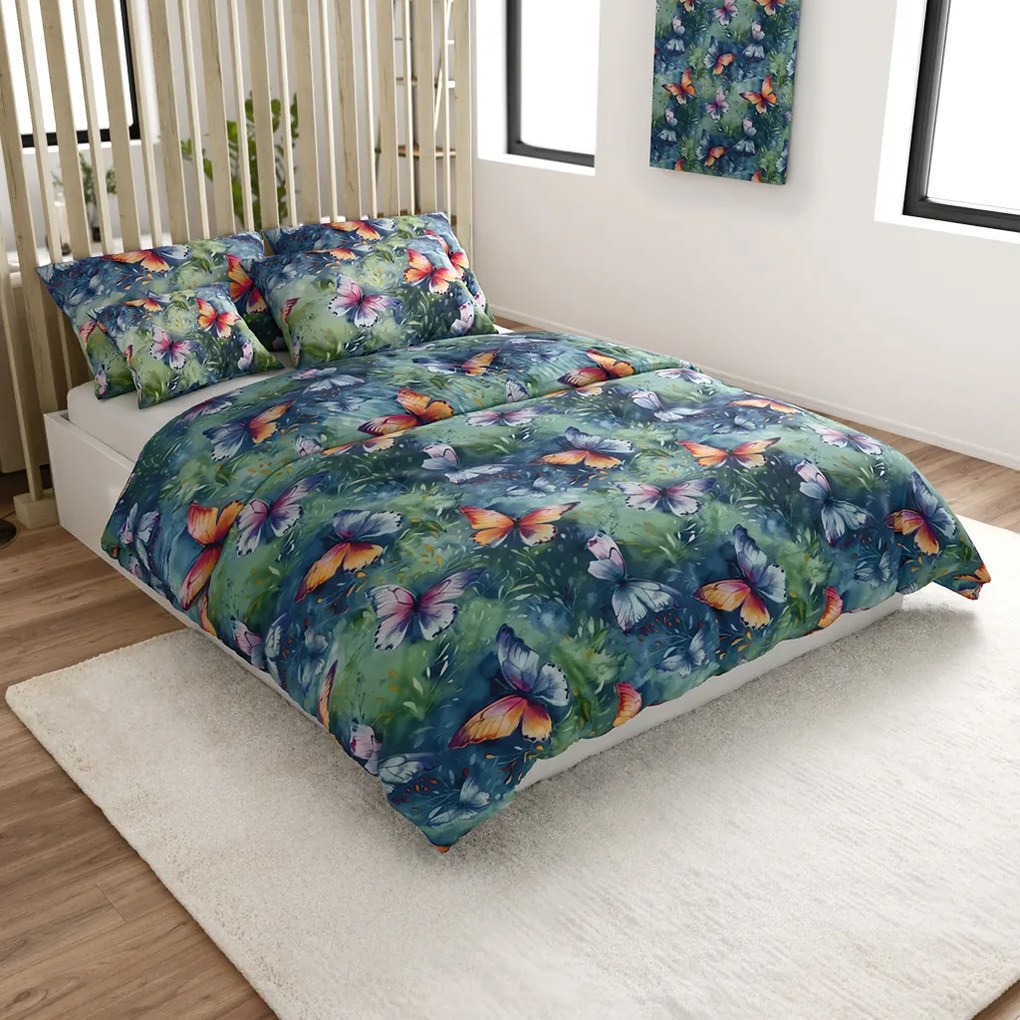 Mikroszálas ágynemű COLORFUL BUTTERFLY, színes Ágyneműhuzat mérete: 2 db 70 x 90 cm | 200 x 220 cm