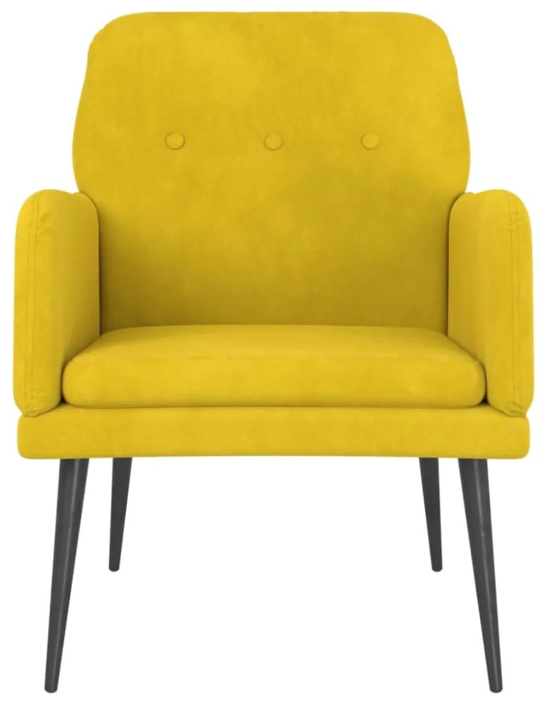 sárga bársonyfotel 62x79x79 cm