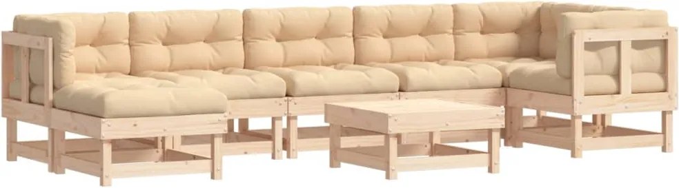 vidaXL 8 részes tömör fa kerti ülőgarnitúra párnával