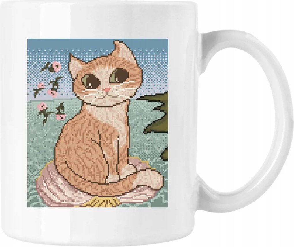 Macskás Bögre Cica Művészet 3 Fehér 330ml