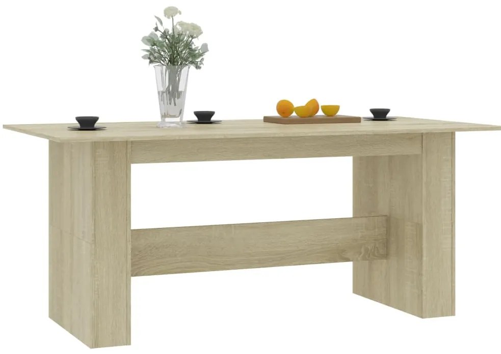 Sonoma tölgy színű szerelt fa étkezőasztal 180 x 90 x 76 cm