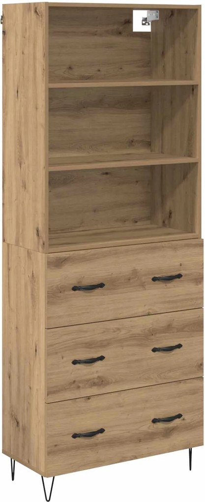 vidaXL Magasfiú fiókkal 2 pcs Artisan tölgy Faanyag