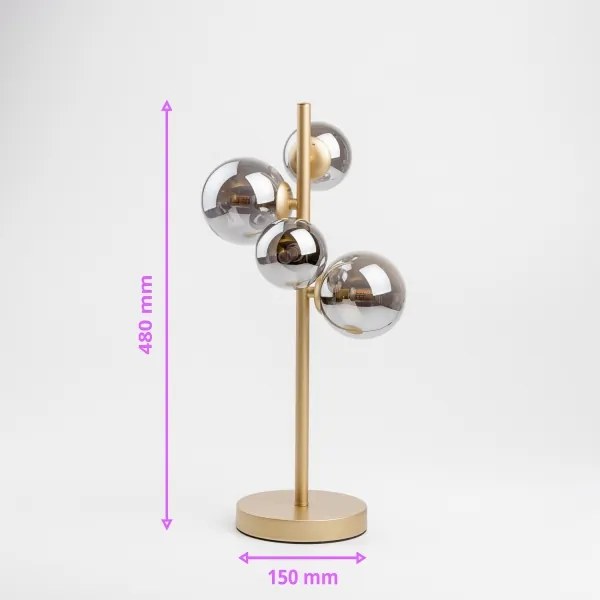 Brilagi - LED Asztali lámpa MILLA 4xG9/3W/230V arany/füstös