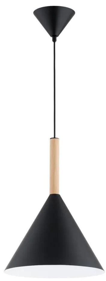 Csillár zsinóron FUKS 1xE27/15W/230V fekete/bézs