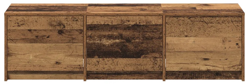 TV szekrény LED világítással, régi fa 140x34x40 cm
