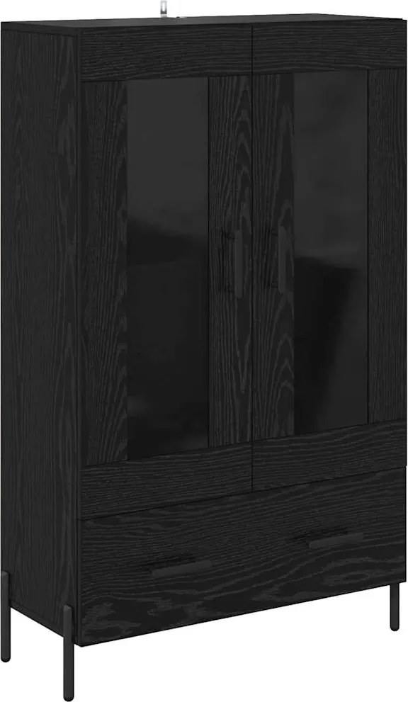 vidaXL Magasfiú fiókkal Corona Fekete tölgy 69,5 x 31 x 115 cm Faanyag