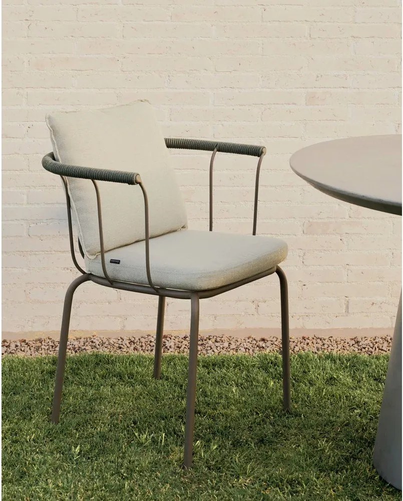 Zöld-bézs fém kerti szék Salguer – Kave Home
