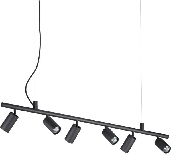 Ideal Lux - LED Csillár zsinóron DYNAMITE 6xGU10/7W/230V fekete