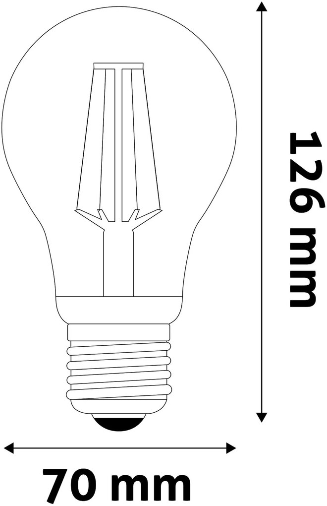 Avide LED Filament Globe 12W E27 A70 180° NW 4000K High Lumen