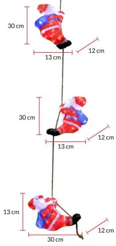monzana® Mikulás kötéltrión – LED világítás
