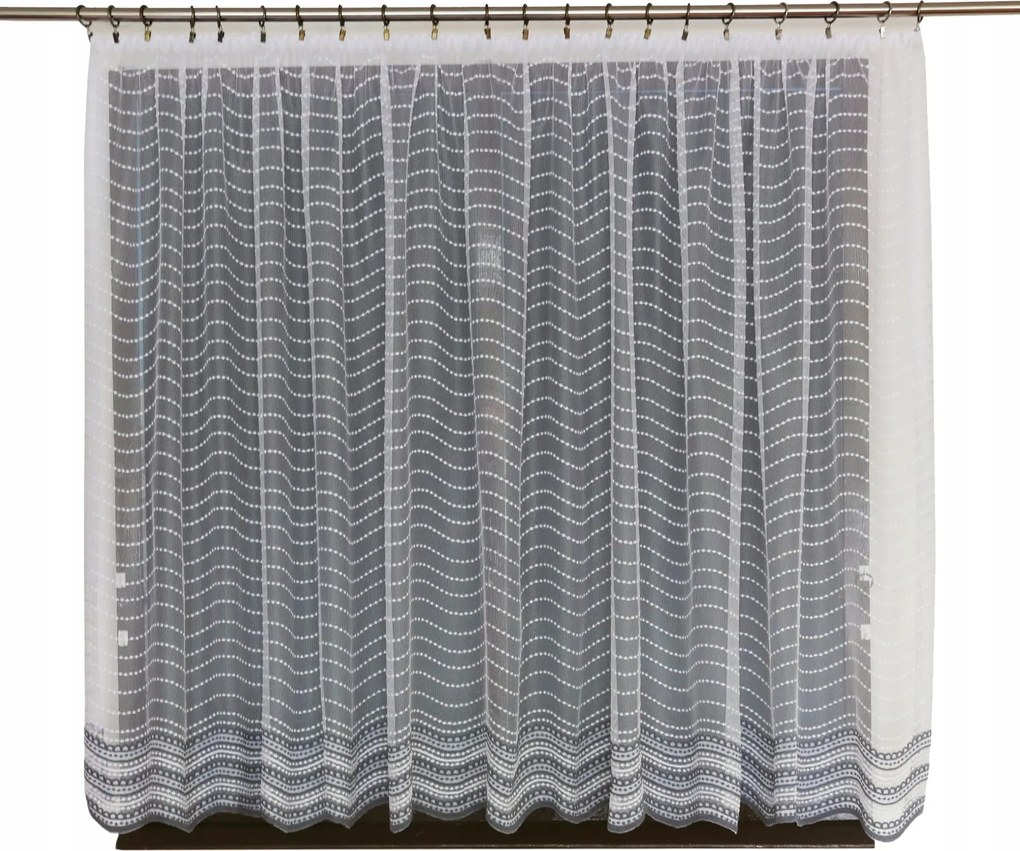 Mg Függöny Fehér Szürke 584/2 300X250 kész szalaggal