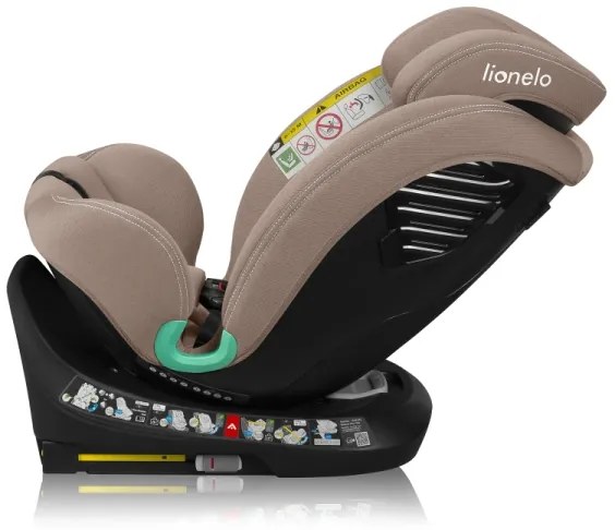Lionelo - Forgatható autós gyerekülés alappal BASTIAAN ONE i-Size 40-150 cm bézs homok
