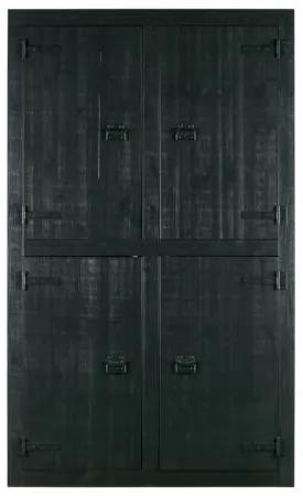 VTwonen - Bunk négyajtós szekrény, matt fekete színben [fsc]
