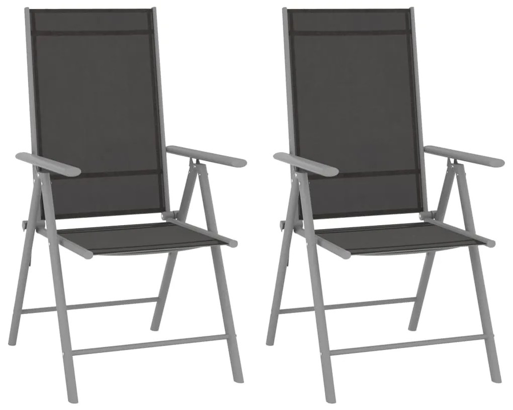 vidaXL 3 részes ezüstszínű alumínium és textilén bisztrószett