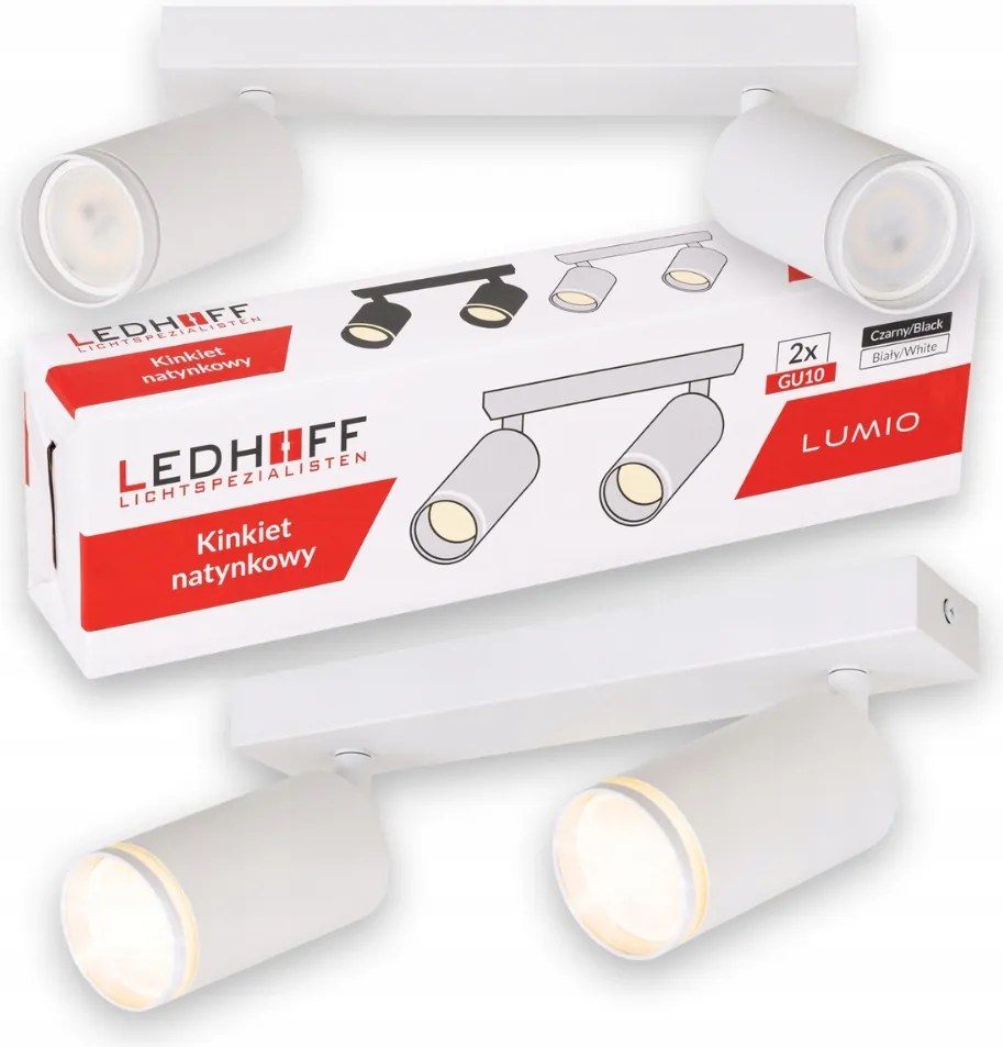 Mennyezeti lámpa Fali lámpa Fehér 2x GU10 Spot nappali Szoba Lámpatest