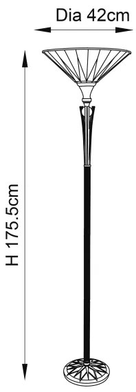 Endon 64042 - Tiffany DARK STAR állólámpa 1xE27/60W/230V, átm. 42 cm